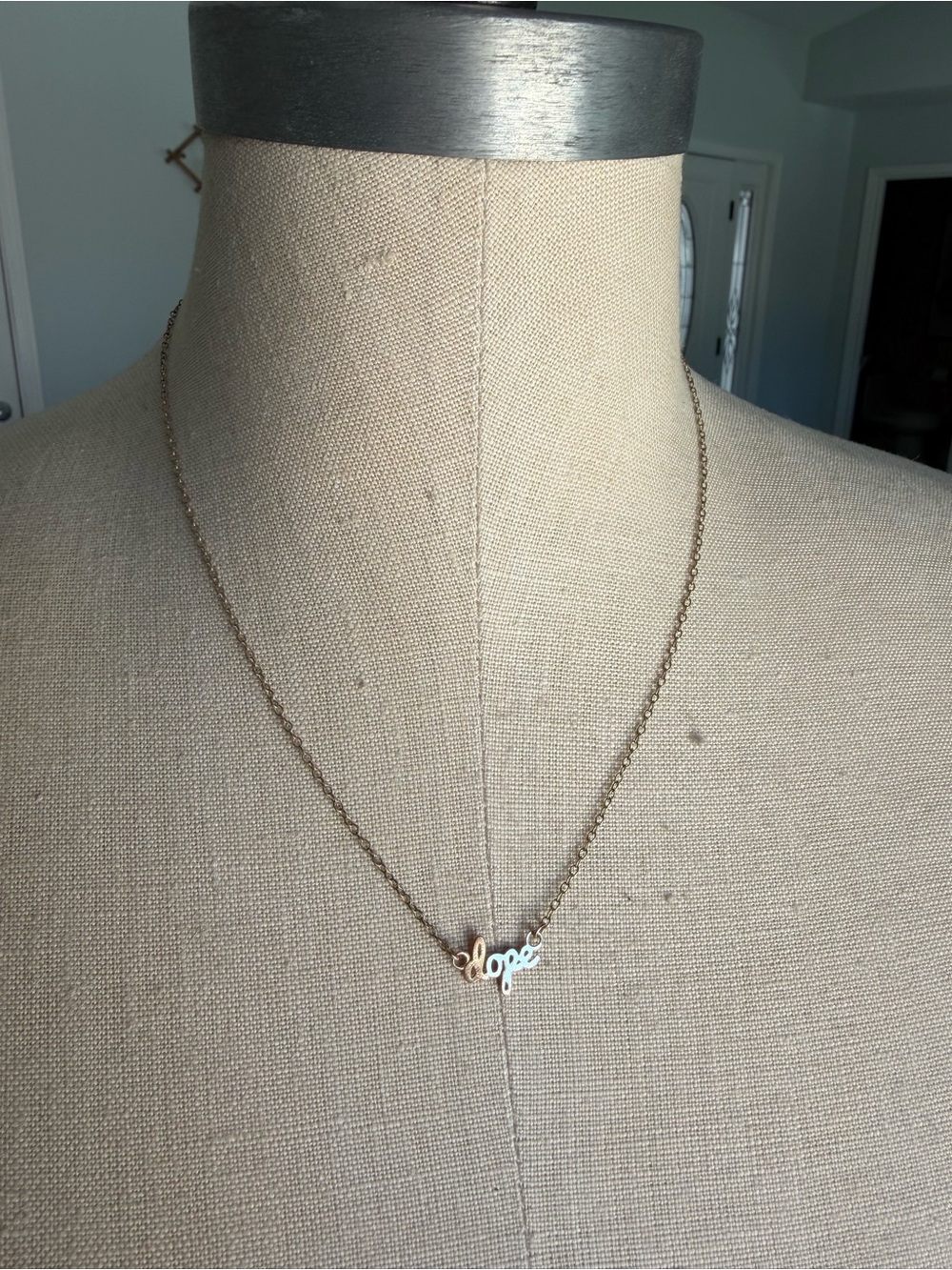 Kris Nations Gold "Dope" Script Word Pendant Dainty Chain Charm Necklace